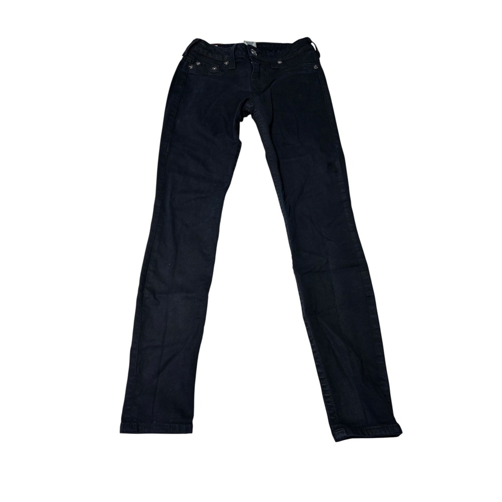 True Religion Halle Black Skinny Jeans Women's Size 26X28 Made USA Embellished